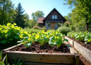 Фото грядок на приусадебном участке с высокими и теплыми грядками, овощами и ягодами