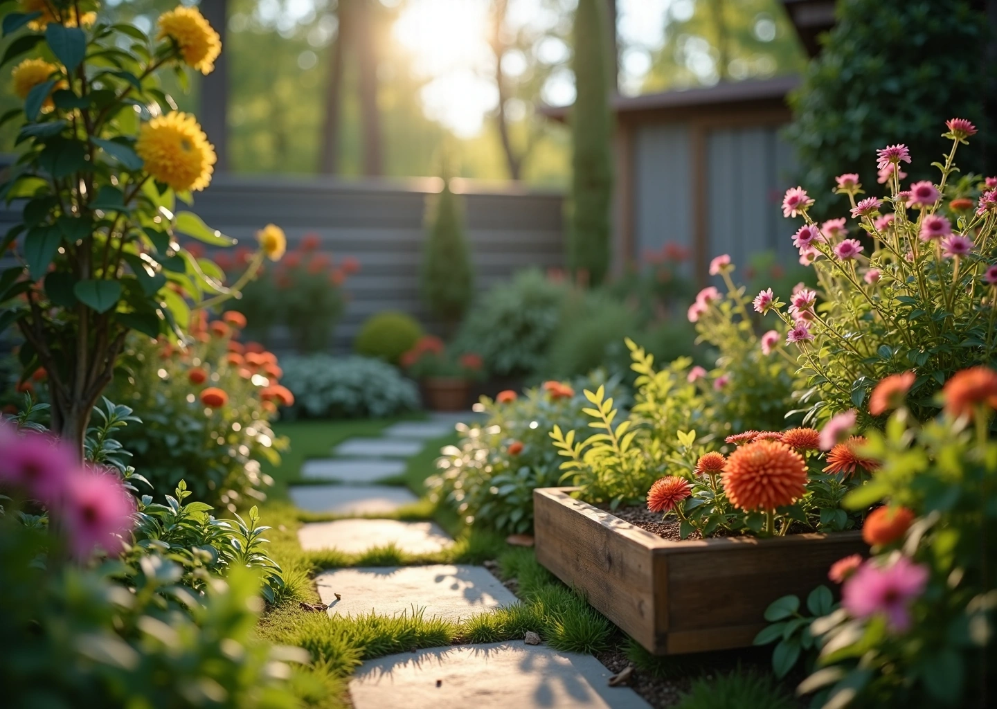 Дачник подсыпает в компостную кучу зелёную массу и EM‑препарат, видны слои органики и грядки на заднем плане